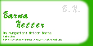 barna netter business card